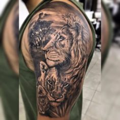 tattoo tatuagem famila de leoes