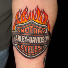 motor harley davidson tattoo patch