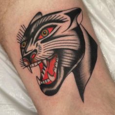 panther old school tattoo