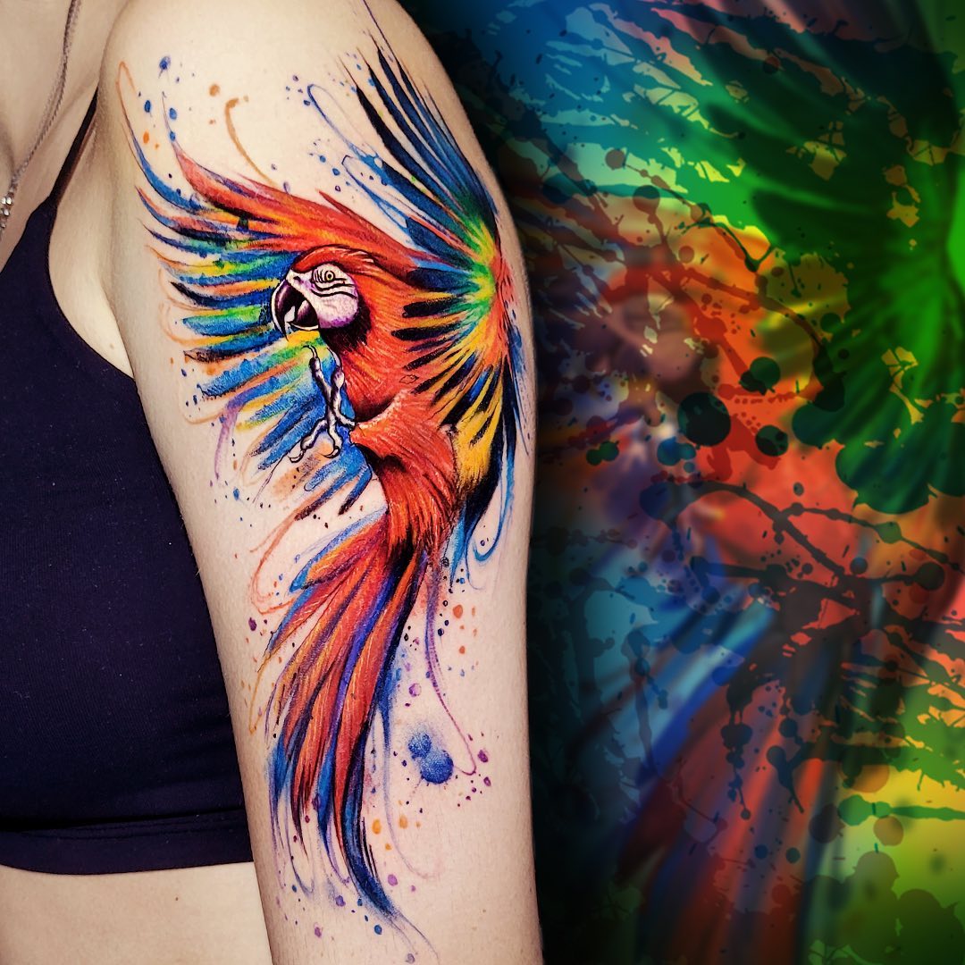 150 Tatuagens Estilo Aquarela Uma Explosão de Cores em Fotos